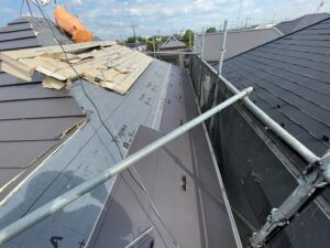 さいたま市緑区にて屋根修理（スレートから横暖ルーフにカバー工法）ルーフィング