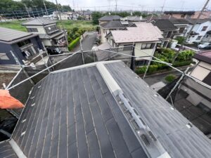 さいたま市緑区にて屋根修理（スレートから横暖ルーフにカバー工法）施工前
