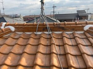 さいたま市岩槻区にて屋根修理〈瓦屋根の漆喰工事・積み直し工事〉