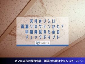 天井のシミは雨漏りのサインかも？早期発見のためのチェックポイント